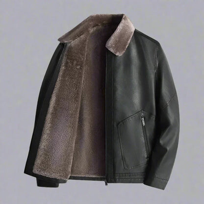 Tinsley | Men’s Leather Jacket with Fleece Interior