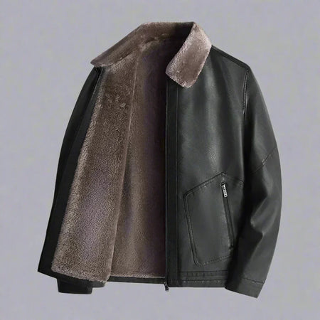 Tinsley | Men’s Leather Jacket with Fleece Interior