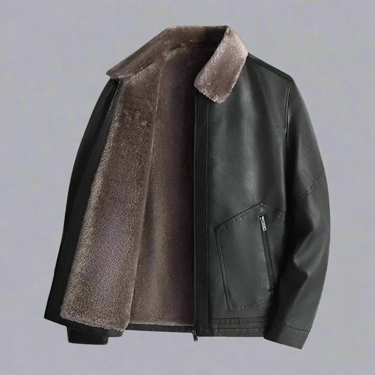 Tinsley | Men’s Leather Jacket with Fleece Interior