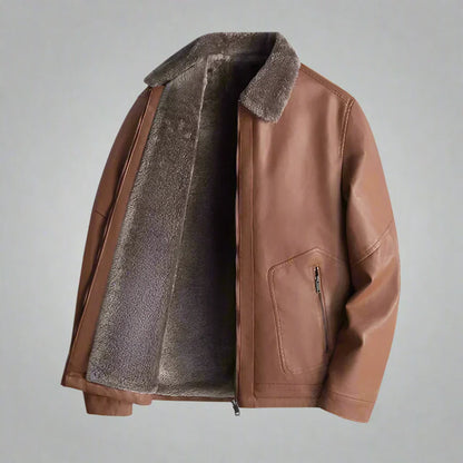Tinsley | Men’s Leather Jacket with Fleece Interior