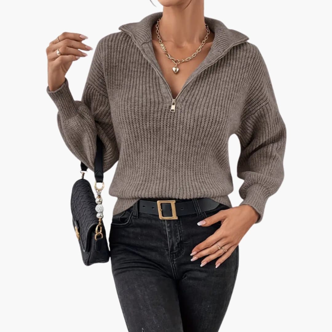 Velma | Women’s Half-Zip Rib Knit Sweater