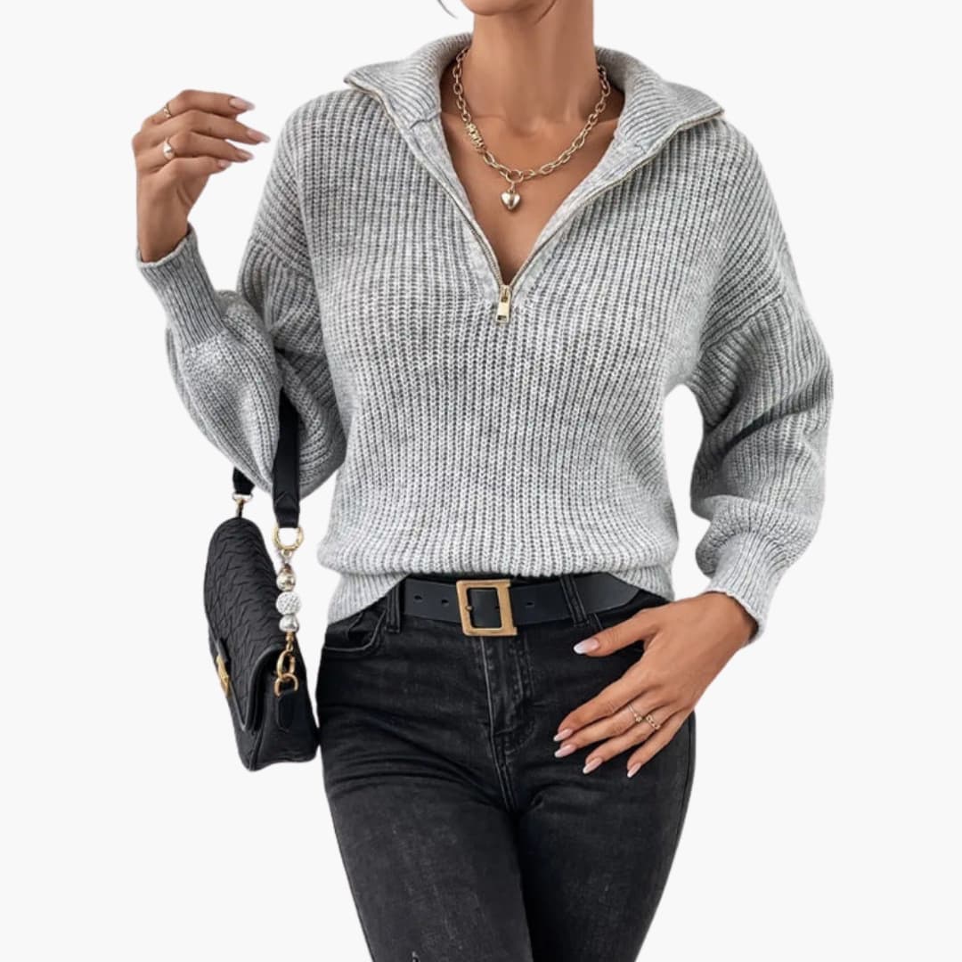 Velma | Women’s Half-Zip Rib Knit Sweater
