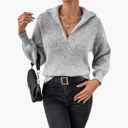 Velma | Women’s Half-Zip Rib Knit Sweater