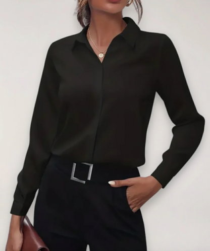 Victa | Women’s Tailored Button Blouse with Classic Collar