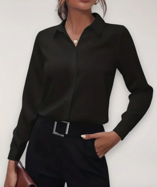 Victa | Women’s Tailored Button Blouse with Classic Collar