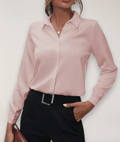 Victa | Women’s Tailored Button Blouse with Classic Collar