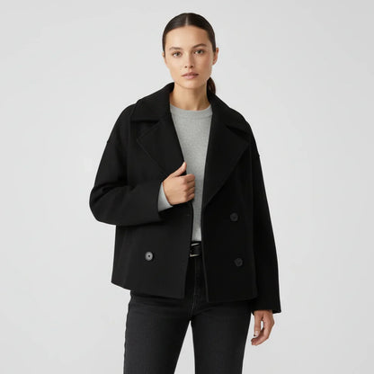 Virelle | Women’s Oversized Cropped Double-Breasted Jacket