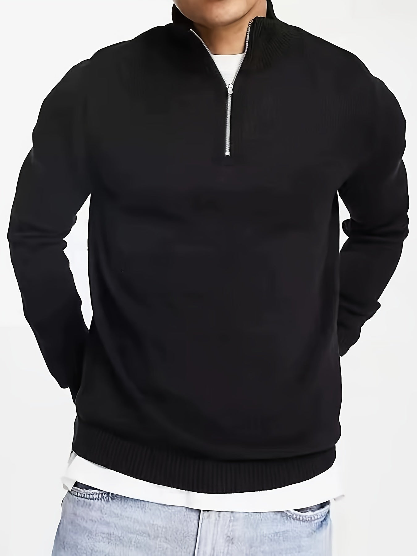 Wilon | Men’s Casual Half-Zip Sweater with High Collar