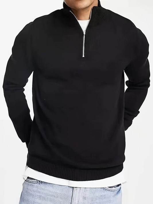 Wilon | Men’s Casual Half-Zip Sweater with High Collar