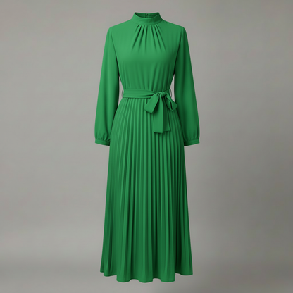 Chic Pleated Black Midi Dress | Women's Formal Dress