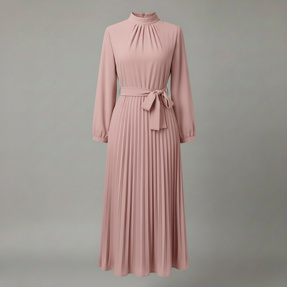Chic Pleated Black Midi Dress | Women's Formal Dress
