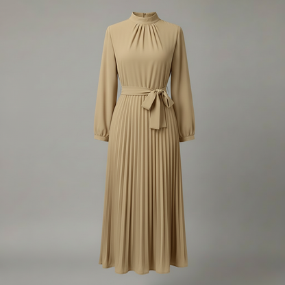 Chic Pleated Black Midi Dress | Women's Formal Dress