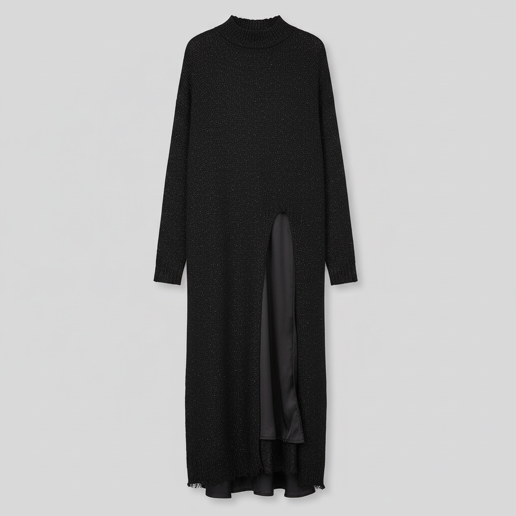 Jesika | Women's Long Sweater Dress with Side Slit