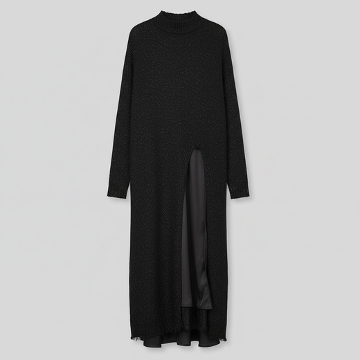 Jesika | Women's Long Sweater Dress with Side Slit