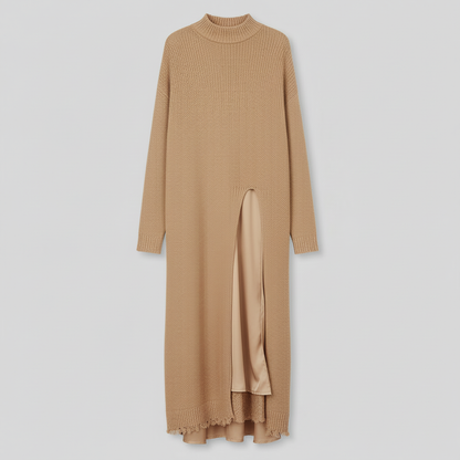 Jesika | Women's Long Sweater Dress with Side Slit