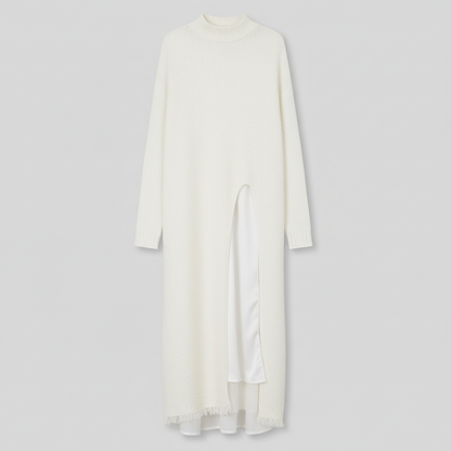 Jesika | Women's Long Sweater Dress with Side Slit