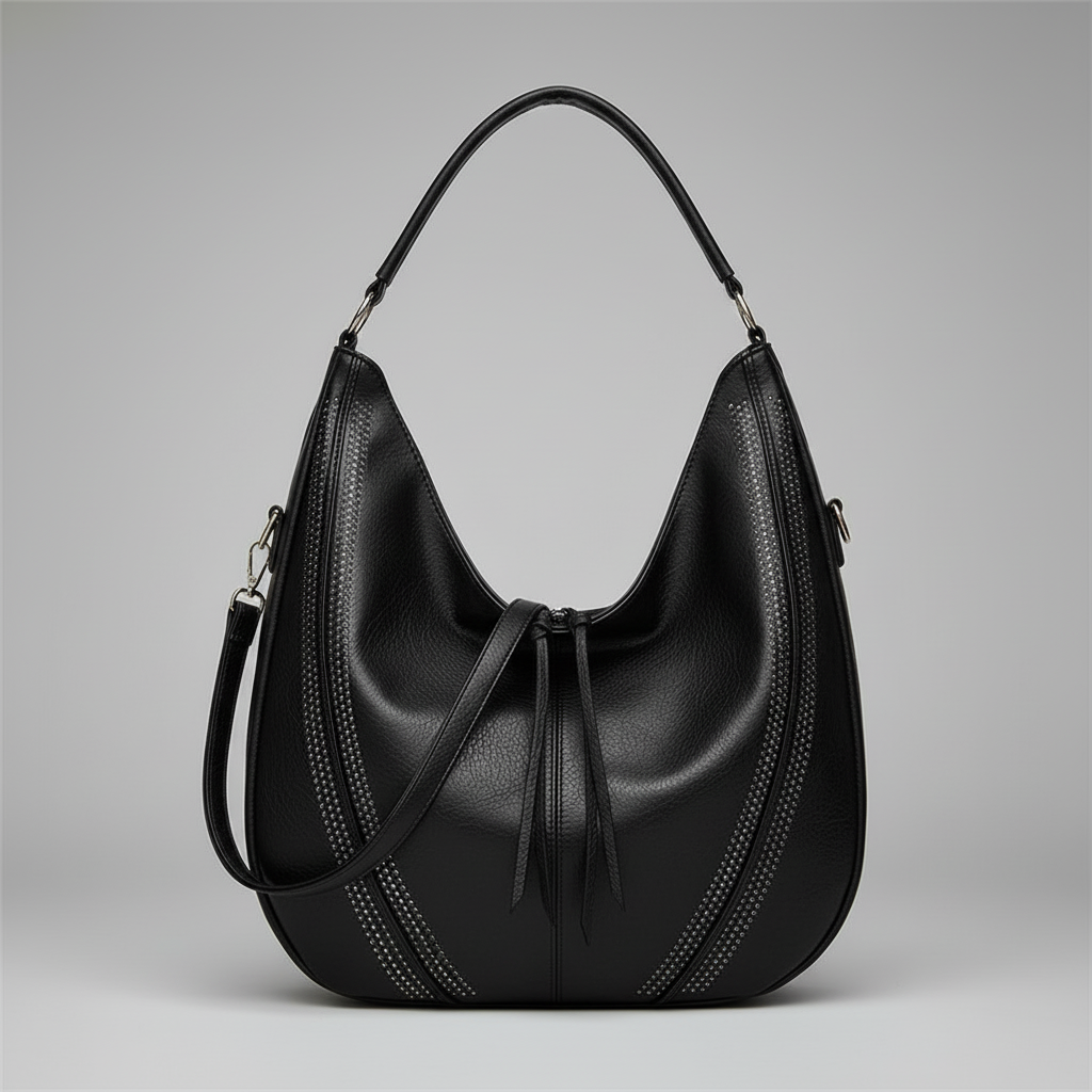Black Shoulder Bag | Women's Stylish PU Leather Tote