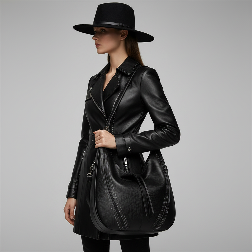 Black Shoulder Bag | Women's Stylish PU Leather Tote