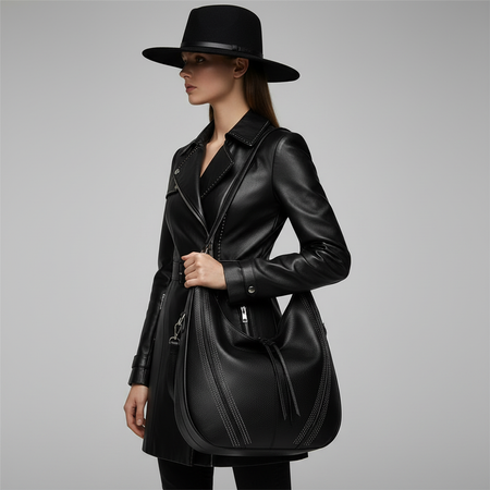 Black Shoulder Bag | Women's Stylish PU Leather Tote