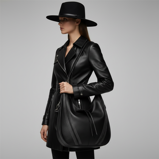 Black Shoulder Bag | Women's Stylish PU Leather Tote