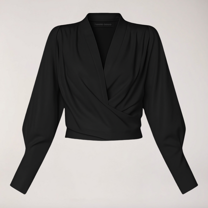 Velisse | Women’s Satin Puff Sleeve Blouse