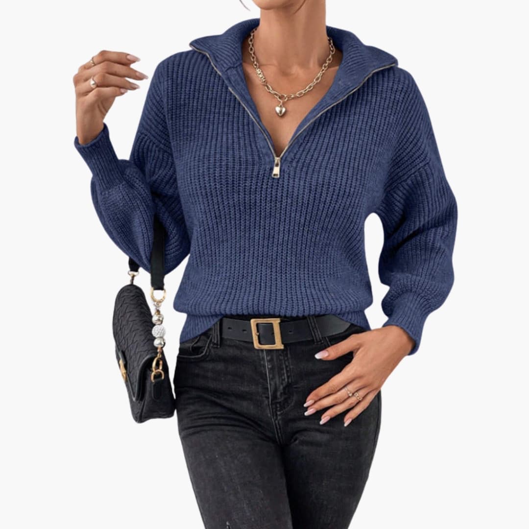 Velma | Women’s Half-Zip Rib Knit Sweater