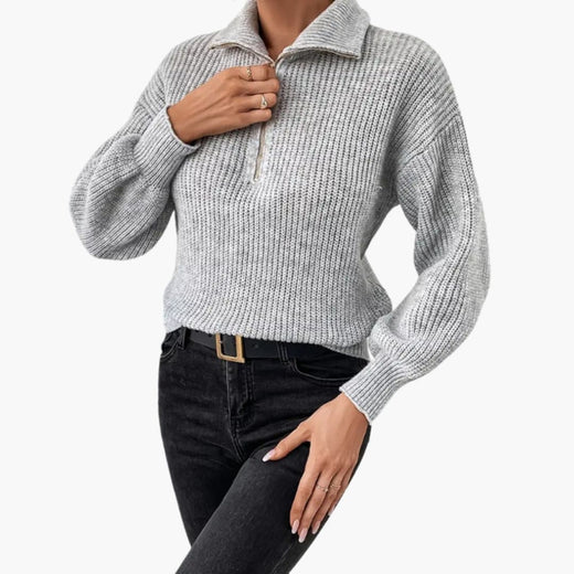 Velma | Women’s Half-Zip Rib Knit Sweater