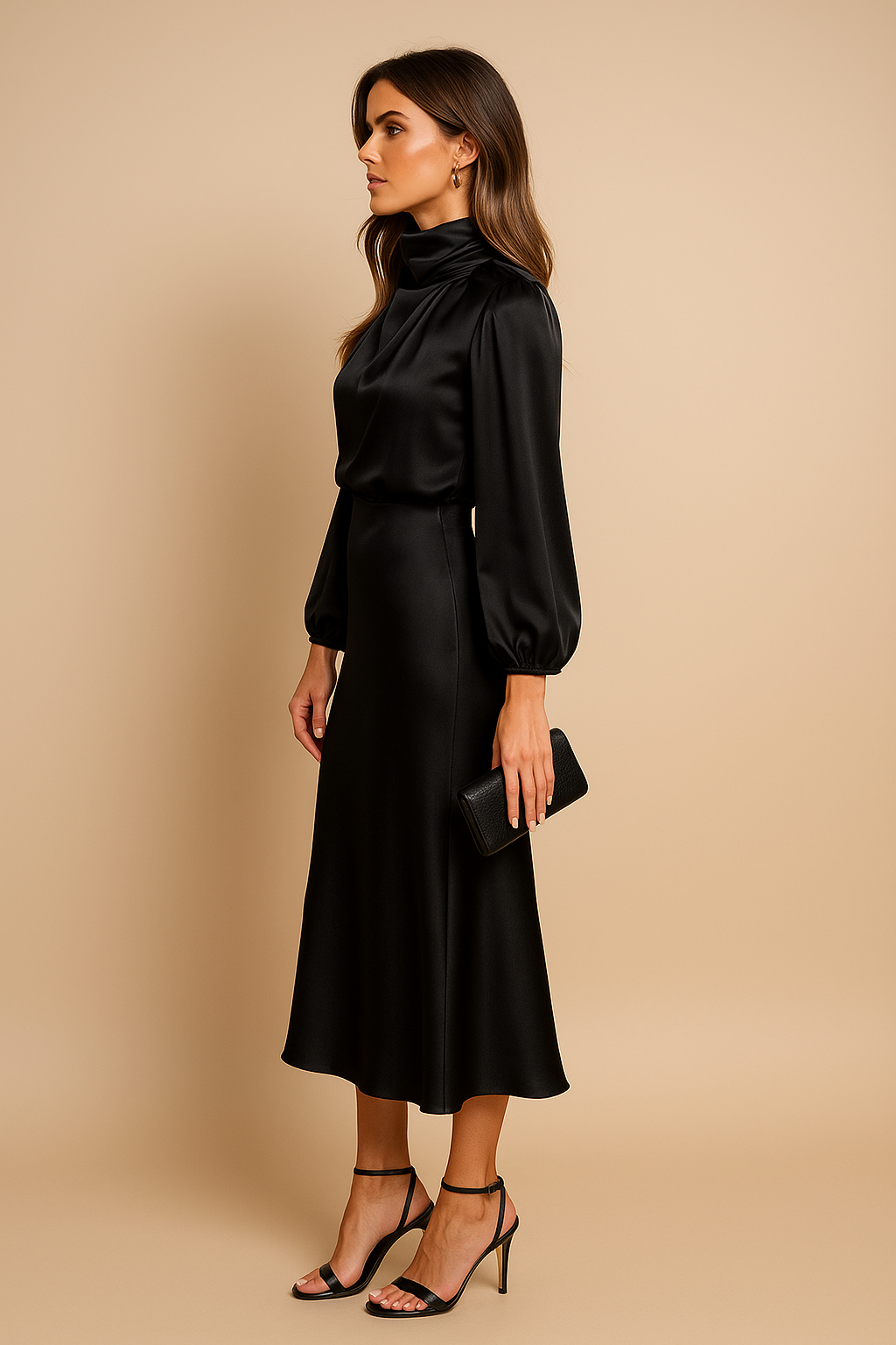 Elviane | Women’s High-Neck Midi Dress