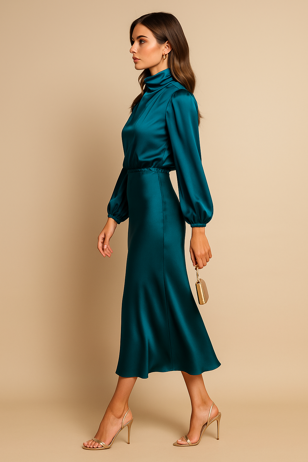 Elviane | Women’s High-Neck Midi Dress