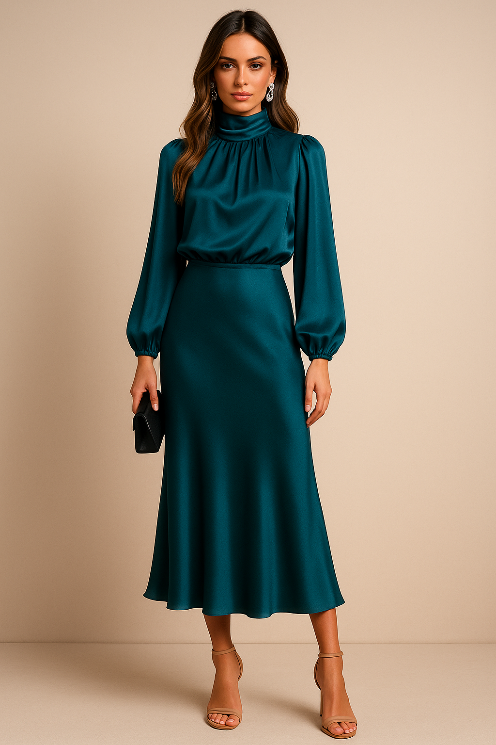 Elviane | Women’s High-Neck Midi Dress
