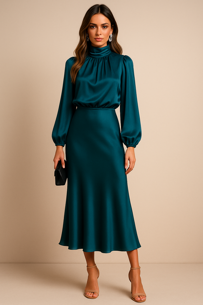 Elviane | Women’s High-Neck Midi Dress