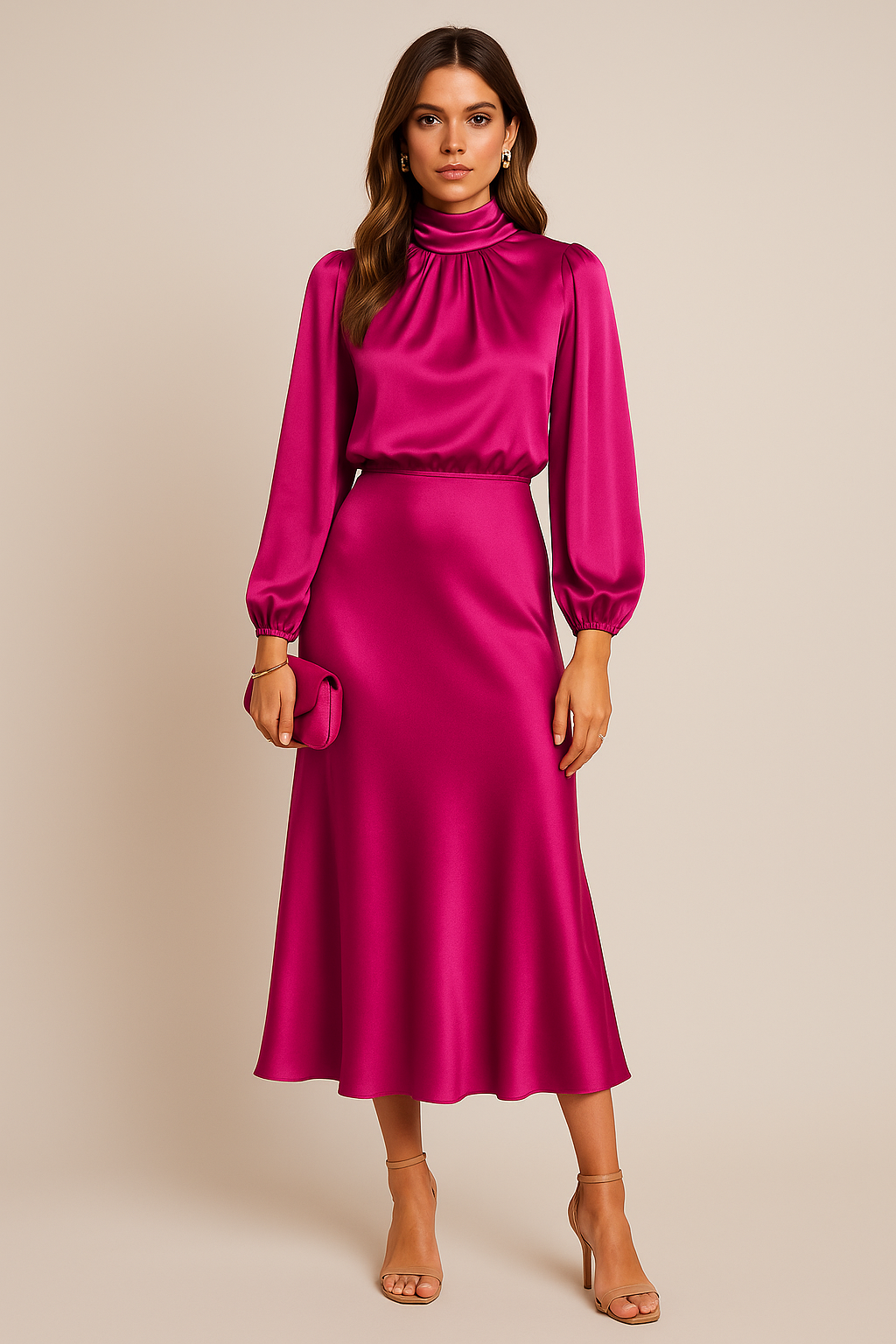 Elviane | Women’s High-Neck Midi Dress