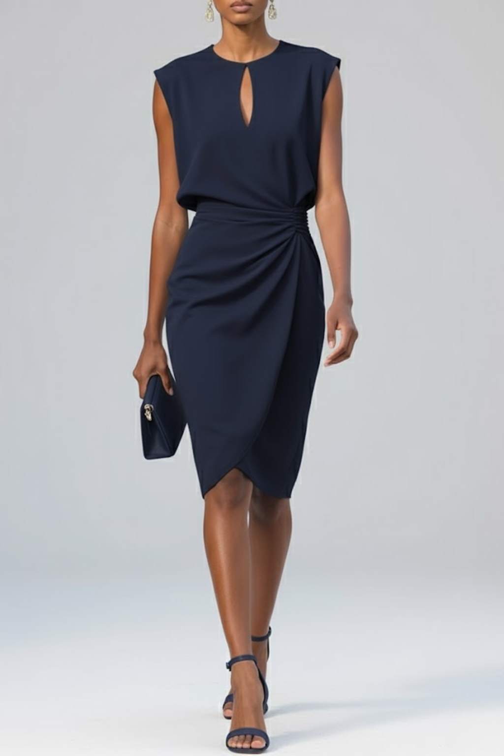 Tere | Women’s Keyhole Midi Cocktail Dress