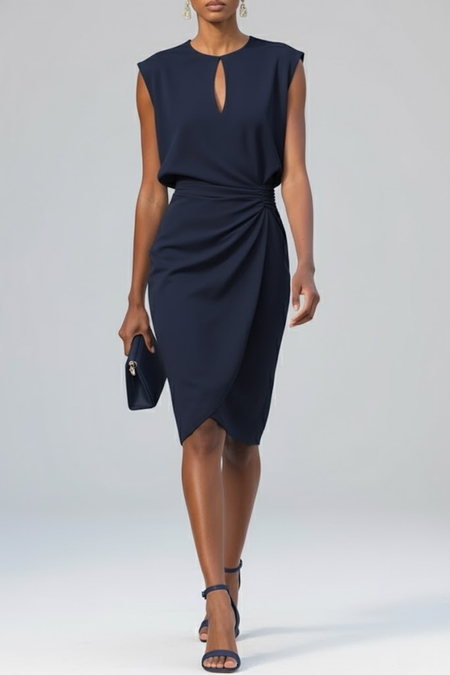 Tere | Women’s Keyhole Midi Cocktail Dress