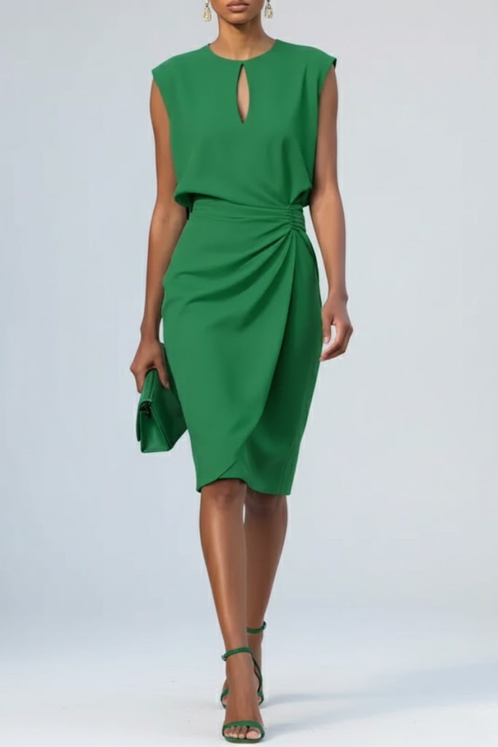 Tere | Women’s Keyhole Midi Cocktail Dress