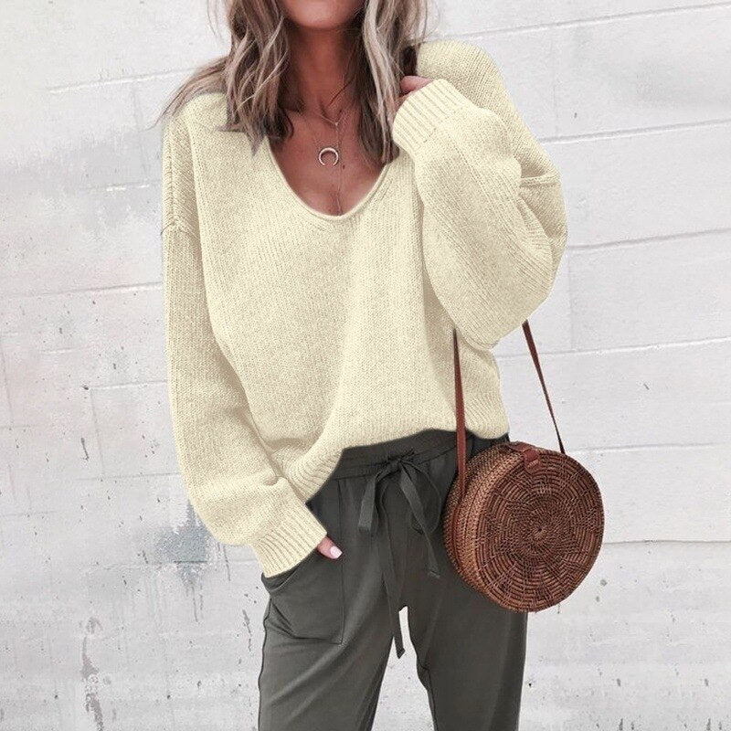 Stacey | Women’s Knit V-Neck Sweater