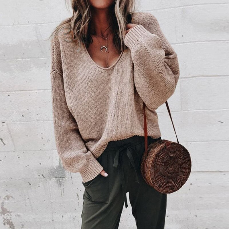Stacey | Women’s Knit V-Neck Sweater
