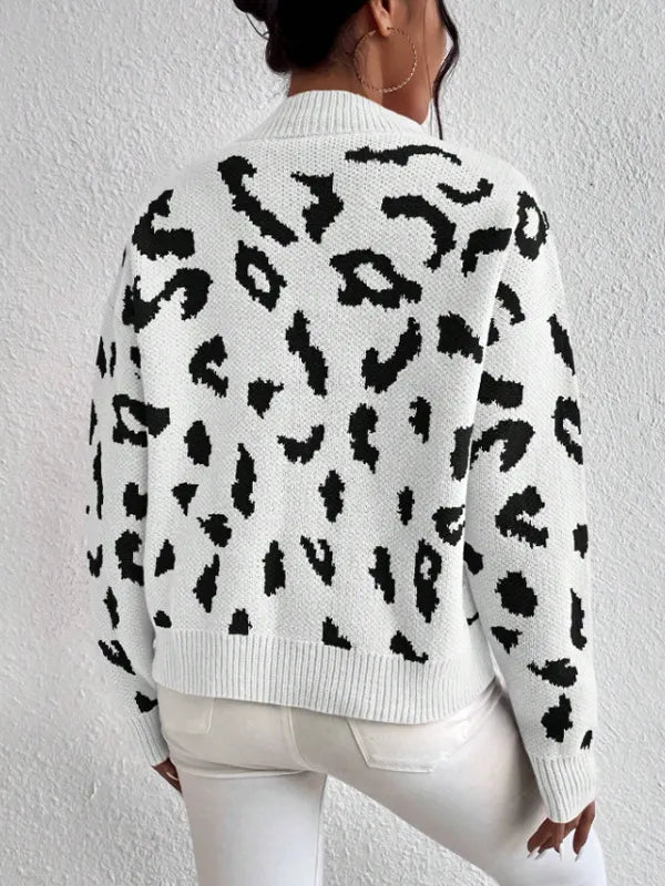 Cheryl | Women’s Leopard Print Knit Sweater