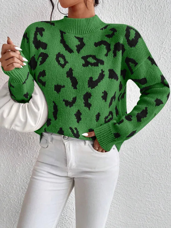 Cheryl | Women’s Leopard Print Knit Sweater