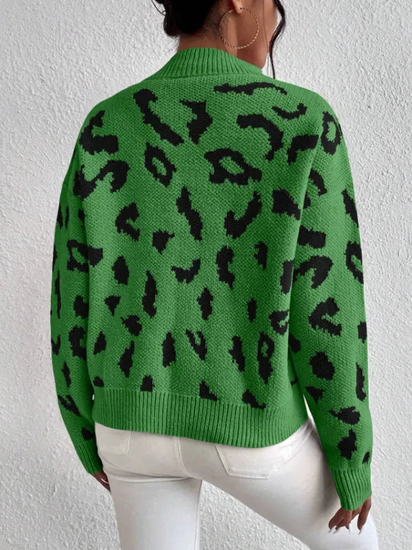 Cheryl | Women’s Leopard Print Knit Sweater