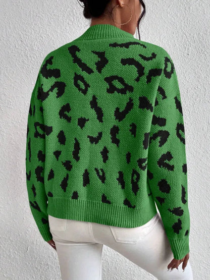 Cheryl | Women’s Leopard Print Knit Sweater