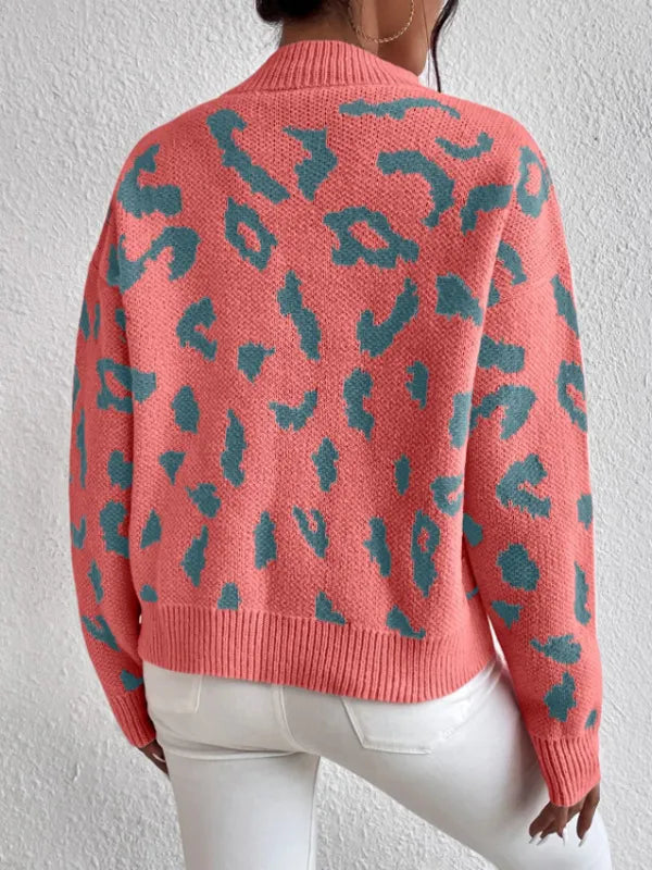 Cheryl | Women’s Leopard Print Knit Sweater