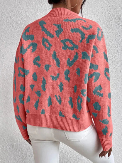Cheryl | Women’s Leopard Print Knit Sweater