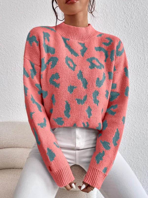 Cheryl | Women’s Leopard Print Knit Sweater