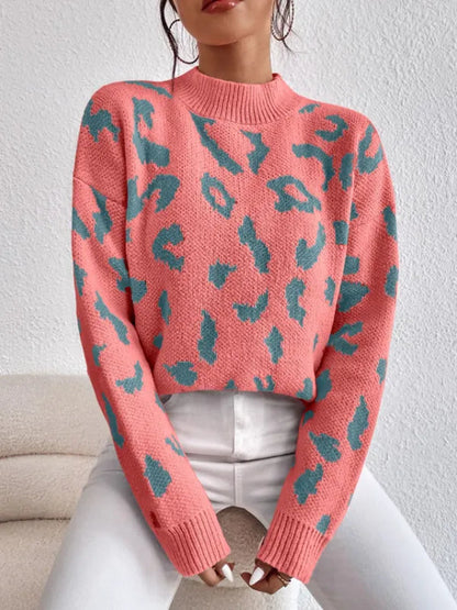 Cheryl | Women’s Leopard Print Knit Sweater