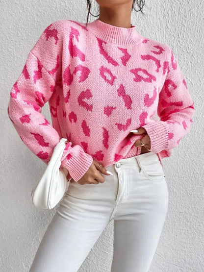 Cheryl | Women’s Leopard Print Knit Sweater