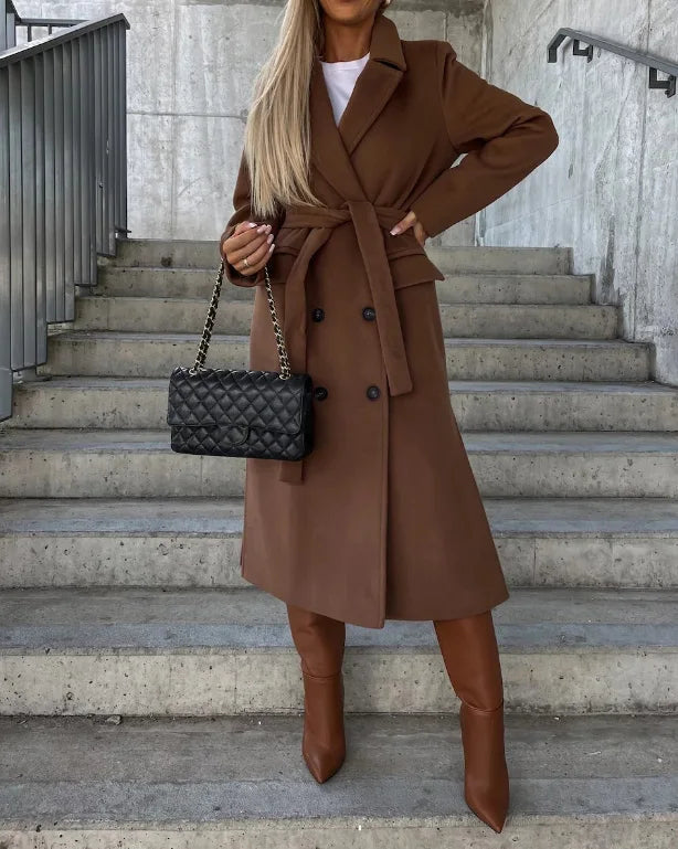 Alvienne | Women’s Long Double-Breasted Coat