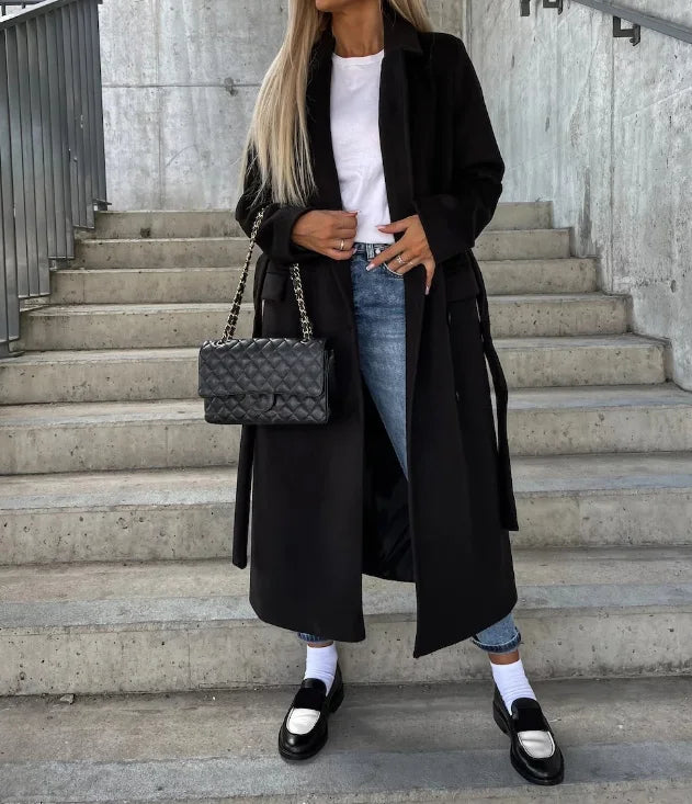 Alvienne | Women’s Long Double-Breasted Coat