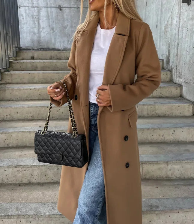 Alvienne | Women’s Long Double-Breasted Coat