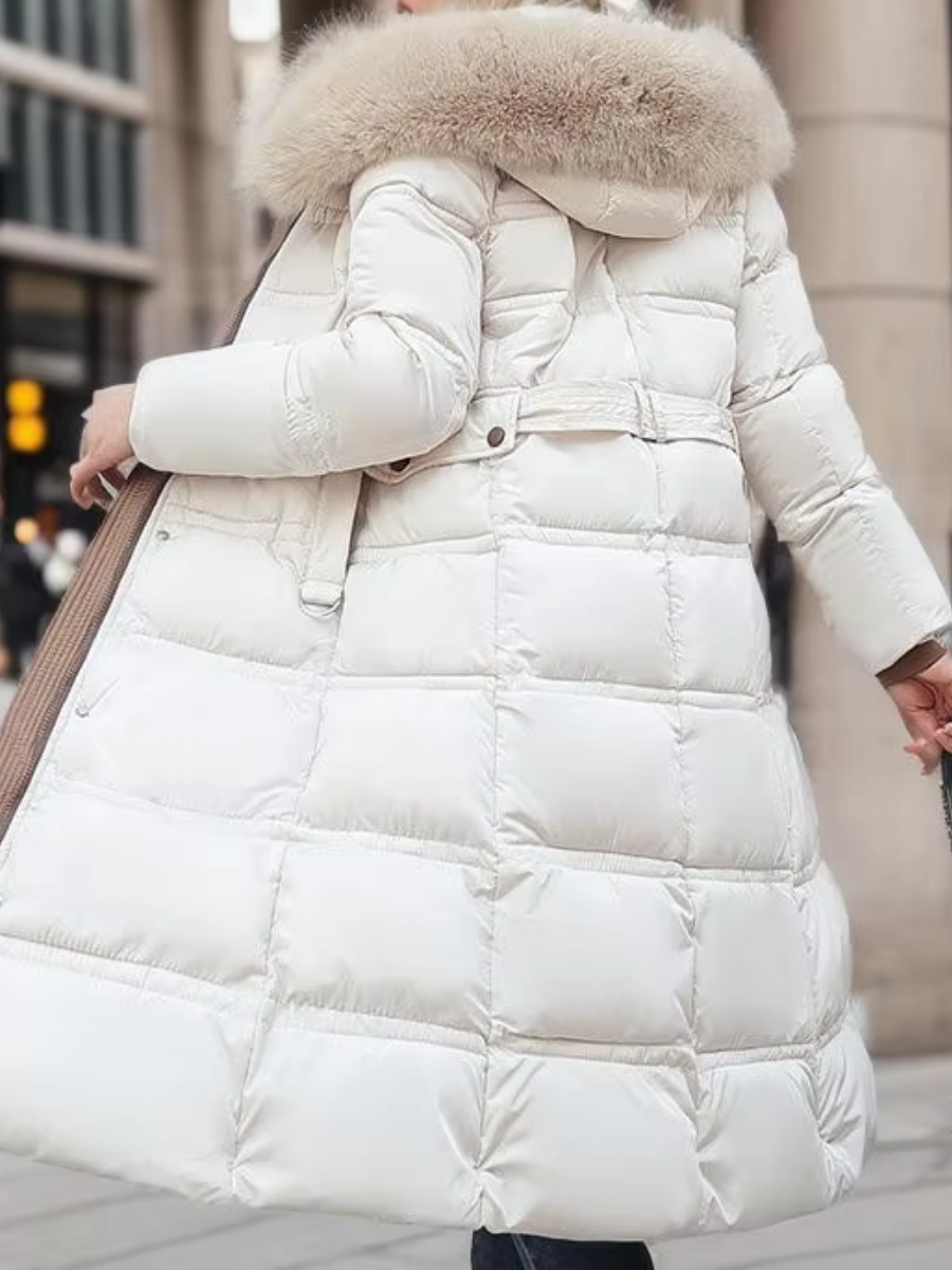 Alodia | Women’s Long Insulated Winter Jacket with Faux Fur Collar